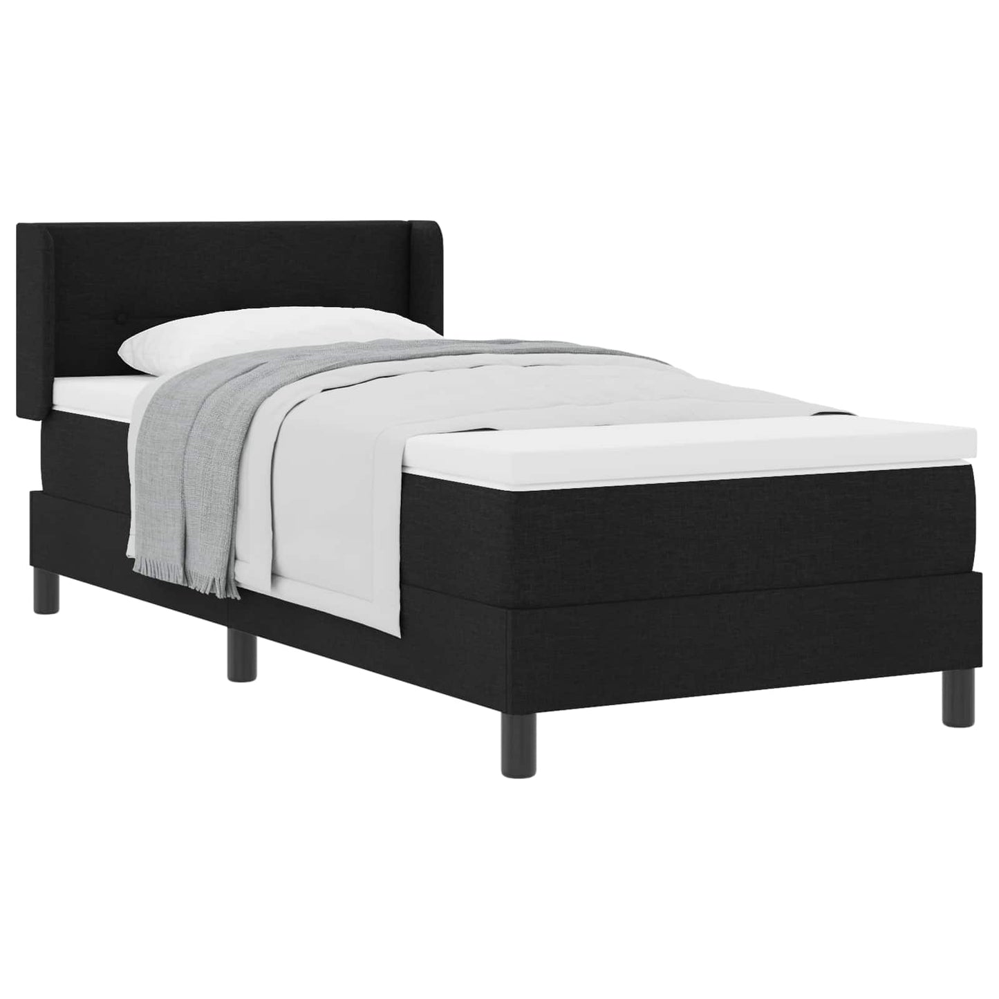 vidaXL Κρεβάτι με ελατήρια με στρώμα Μαύρο 190 x 90 cm ύφασμα