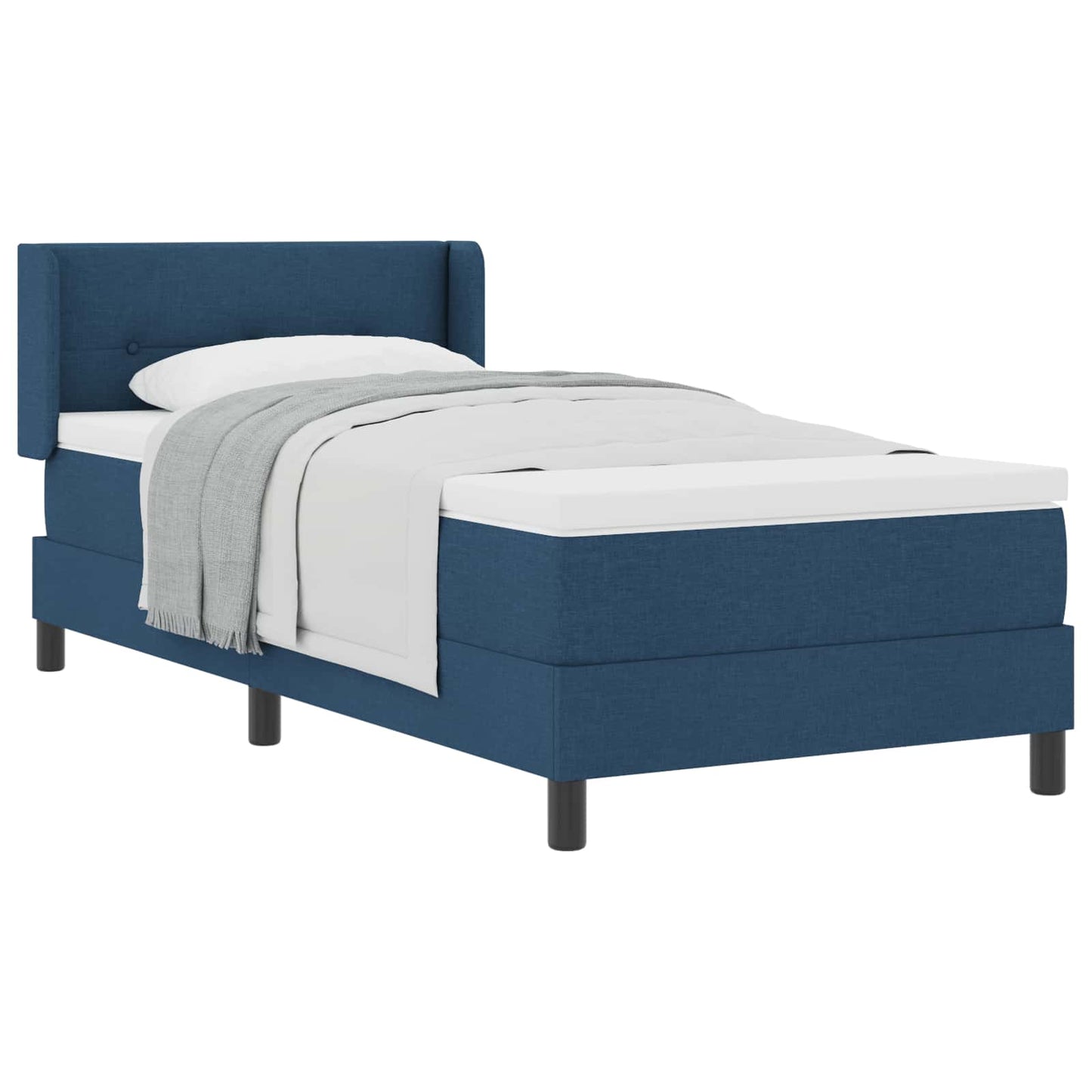 vidaXL Κρεβάτι με ελατήρια με κεφαλάρι Μπλε 190 x 90 cm ύφασμα