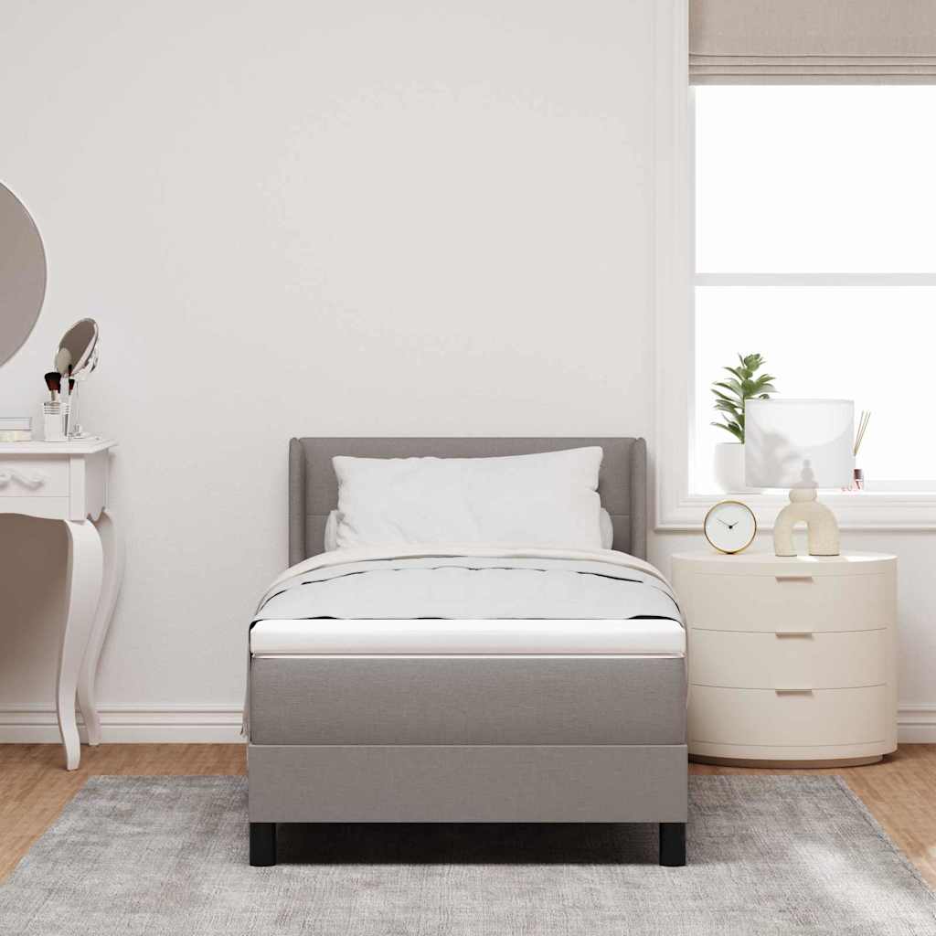 vidaXL Κρεβάτι με ελατήρια με κεφαλάρι Taupe 200 x 90 εκ. ύφασμα