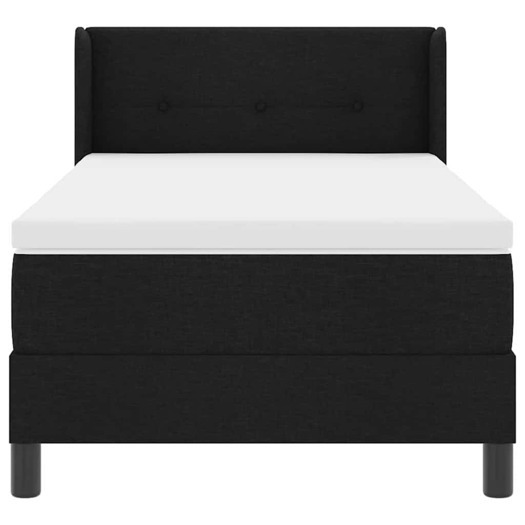 vidaXL Κρεβάτι με ελατήρια με κεφαλάρι Μαύρο 200 x 100 cm ύφασμα