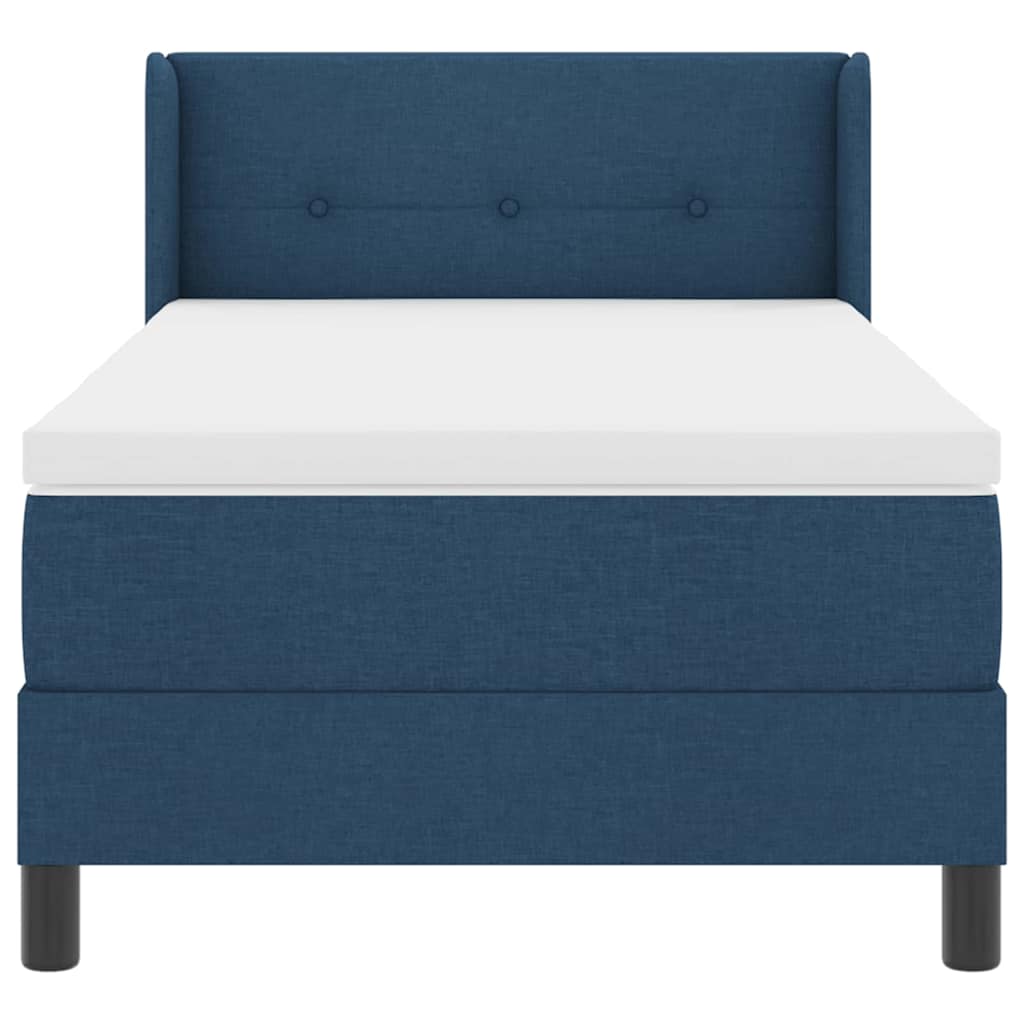 vidaXL Κρεβάτι με ελατήρια με κεφαλάρι Μπλε 200 x 100 cm ύφασμα