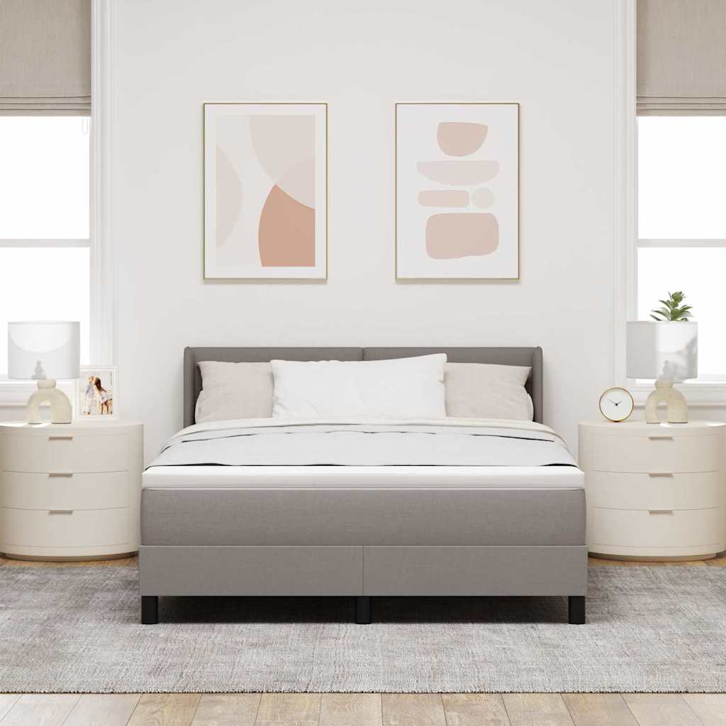 vidaXL Κρεβάτι με ελατήρια με στρώμα Taupe 190 x 140 εκατοστά ύφασμα