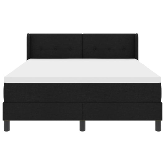vidaXL Κρεβάτι με ελατήρια με κεφαλάρι Μαύρο 200 x 140 cm ύφασμα