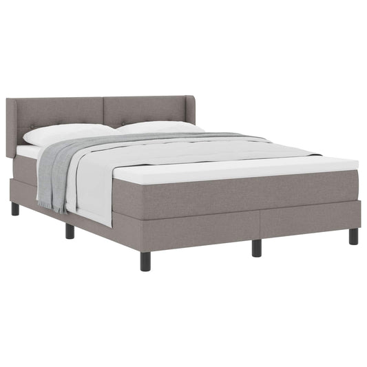 vidaXL Κρεβάτι με ελατήρια με μαξιλάρι Taupe 200 x 140 cm ύφασμα