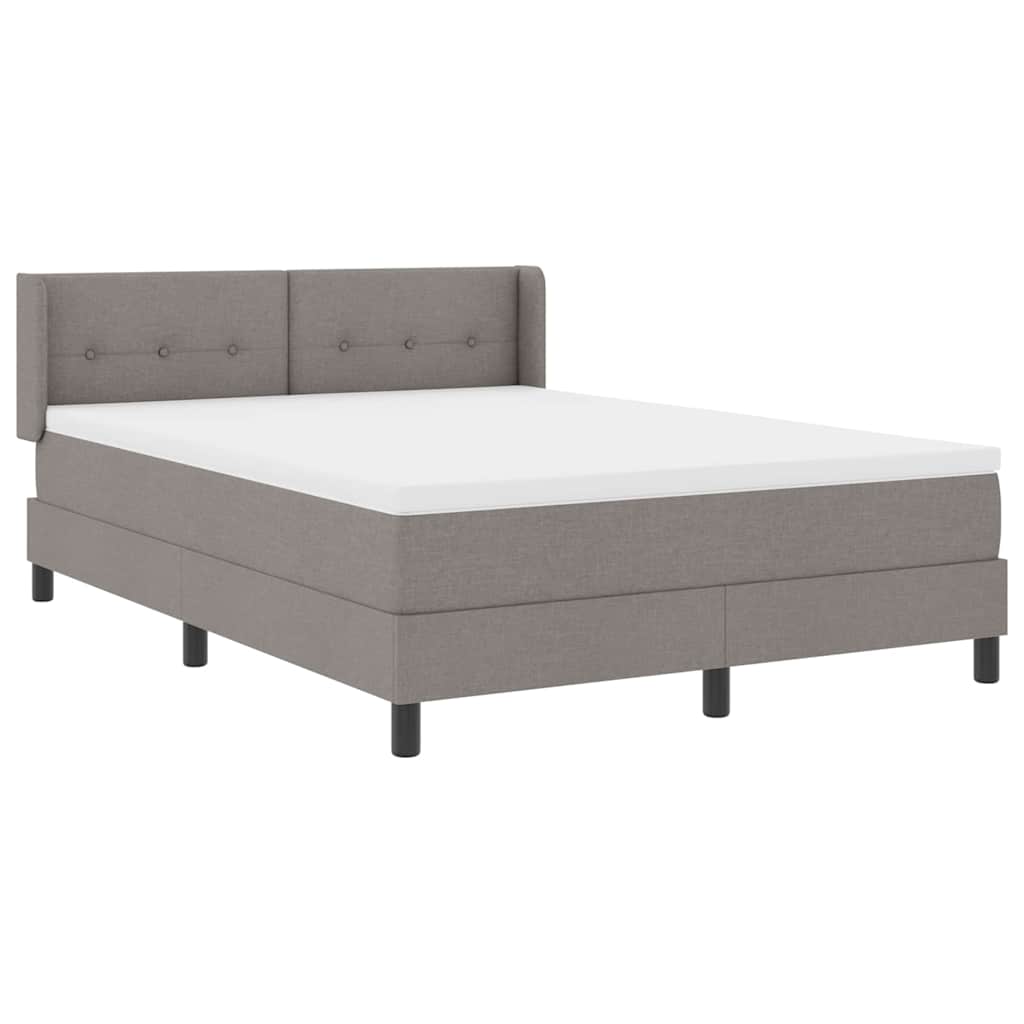 vidaXL Κρεβάτι με ελατήρια με μαξιλάρι Taupe 200 x 140 cm ύφασμα