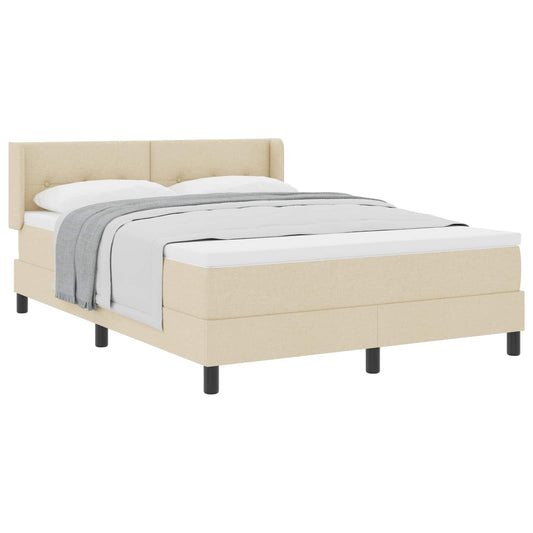 vidaXL Κρεβάτι με ελατήρια με κεφαλάρι Κρεμ 200 x 140 cm ύφασμα