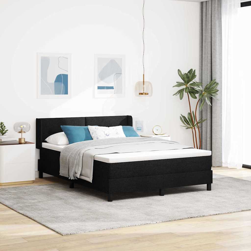 vidaXL Κρεβάτι με ελατήρια με στρώμα Μαύρο 200 x 160 εκατοστά ύφασμα