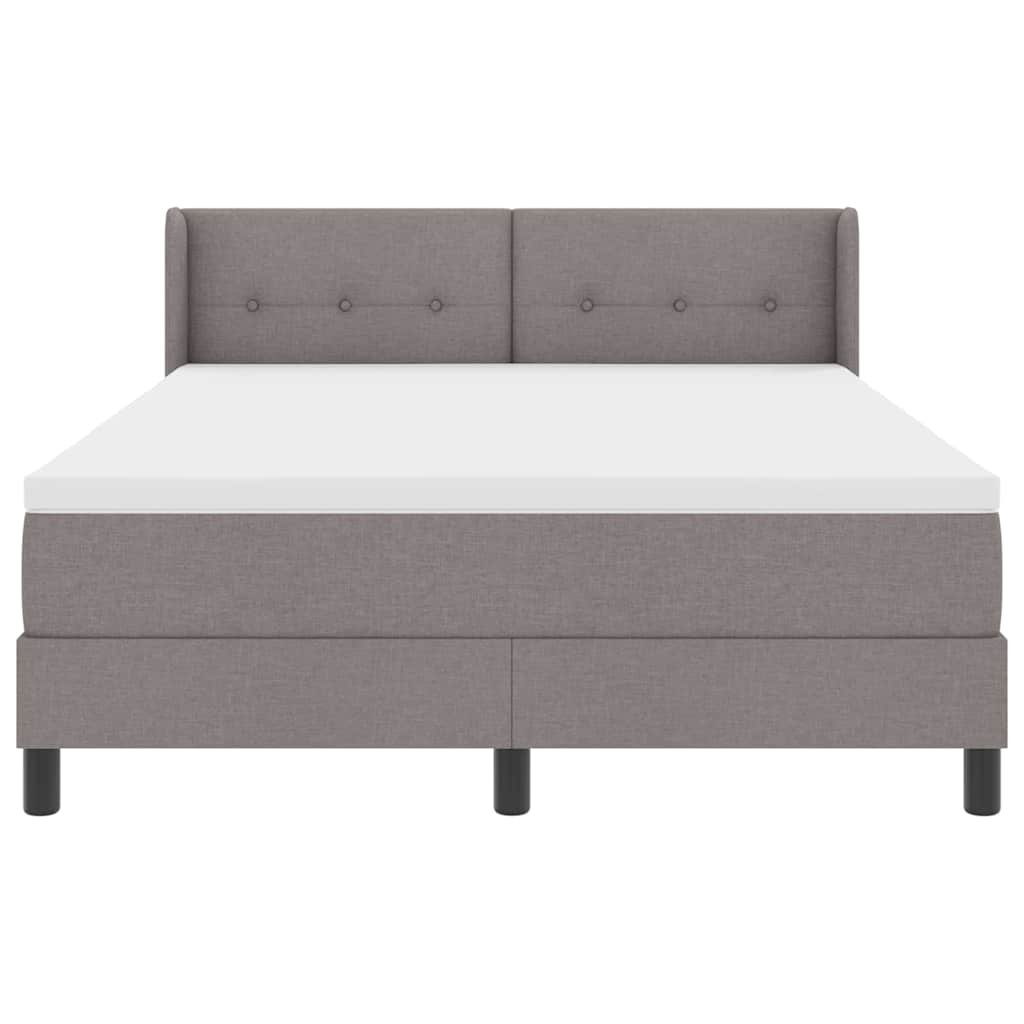 vidaXL Κρεβάτι με ελατήρια με κεφαλάρι Taupe 200 x 160 εκατοστά ύφασμα