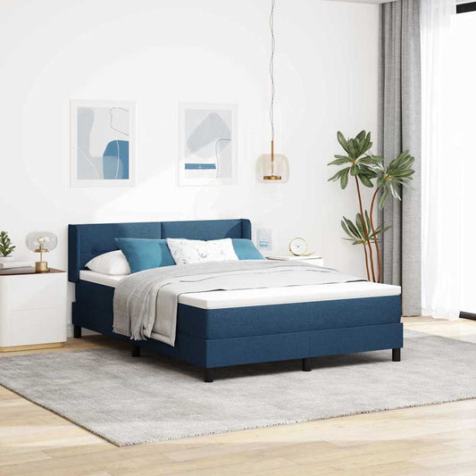 vidaXL Κρεβάτι με ελατήρια με κεφαλάρι Μπλε 200 x 160 εκατοστά ύφασμα