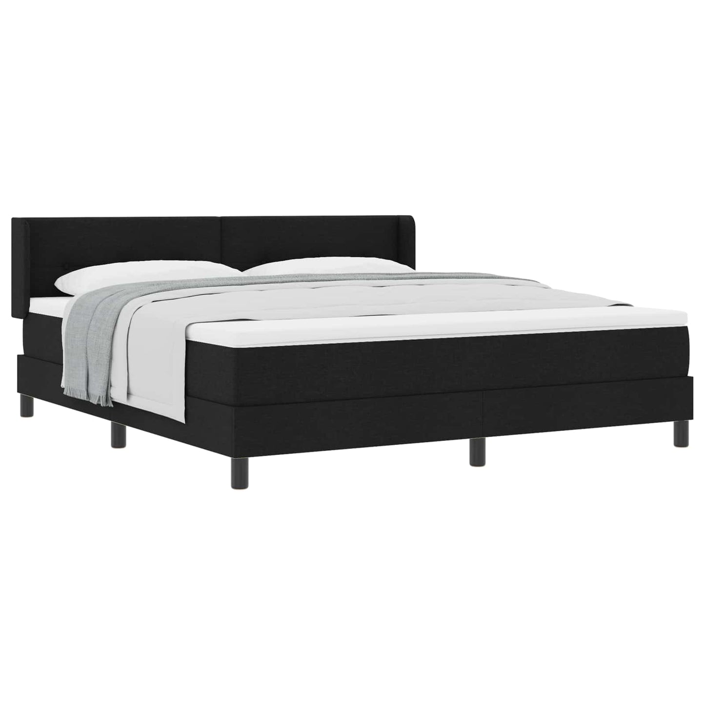 vidaXL Κρεβάτι με ελατήρια με κεφαλάρι Μαύρο 200 x 180 cm ύφασμα