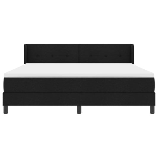 vidaXL Κρεβάτι με ελατήρια με κεφαλάρι Μαύρο 200 x 180 cm ύφασμα