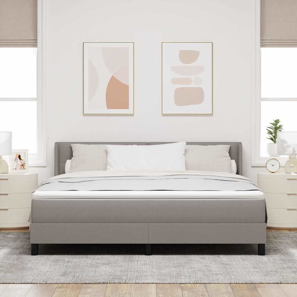 vidaXL Κρεβάτι με ελατήρια με στρώμα Taupe 200 x 180 cm ύφασμα
