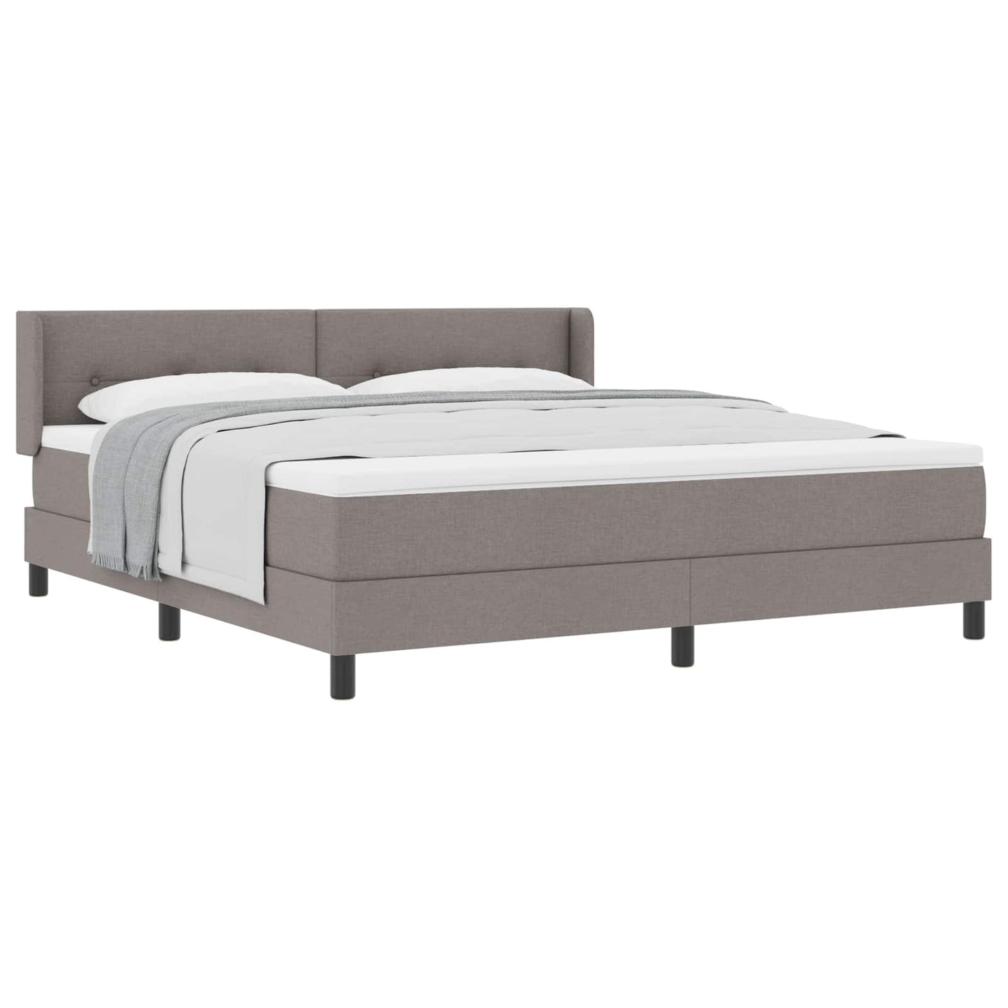 vidaXL Κρεβάτι με ελατήρια με στρώμα Taupe 200 x 180 cm ύφασμα