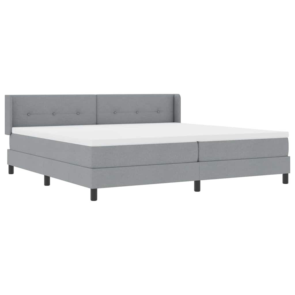 vidaXL Κρεβάτι με ελατήρια Ανοιχτό γκρι 200 x 200 cm ύφασμα
