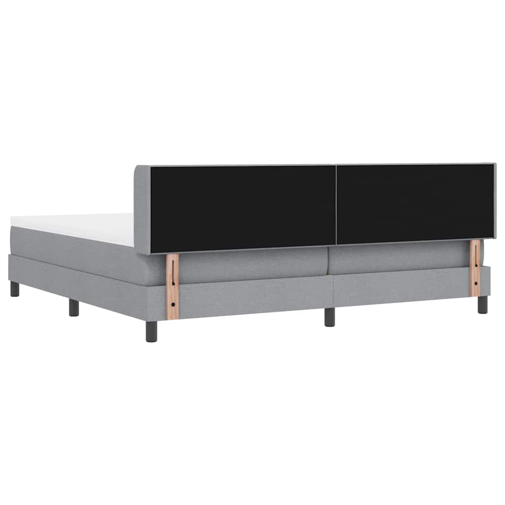 vidaXL Κρεβάτι με ελατήρια Ανοιχτό γκρι 200 x 200 cm ύφασμα