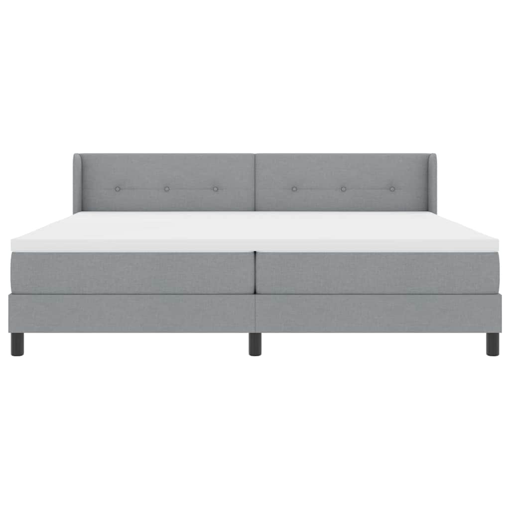 vidaXL Κρεβάτι με ελατήρια Ανοιχτό γκρι 200 x 200 cm ύφασμα