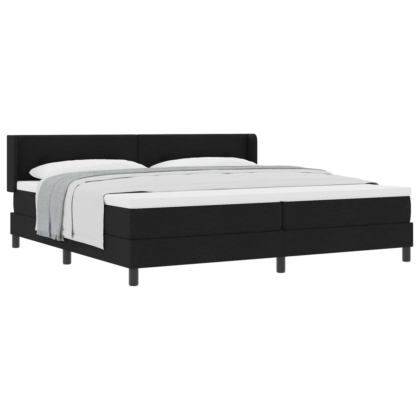 vidaXL Κρεβάτι με ελατήρια με κεφαλάρι Μαύρο 200 x 200 cm ύφασμα