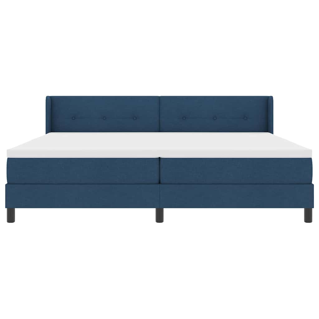 vidaXL Κρεβάτι με ελατήρια με κεφαλάρι Μπλε 200 x 200 cm ύφασμα