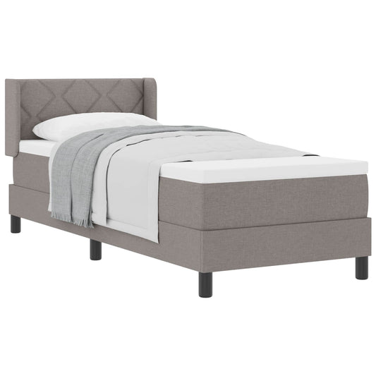 vidaXL Κρεβάτι με ελατήρια με κεφαλάρι Taupe 200 x 80 εκατοστά ύφασμα