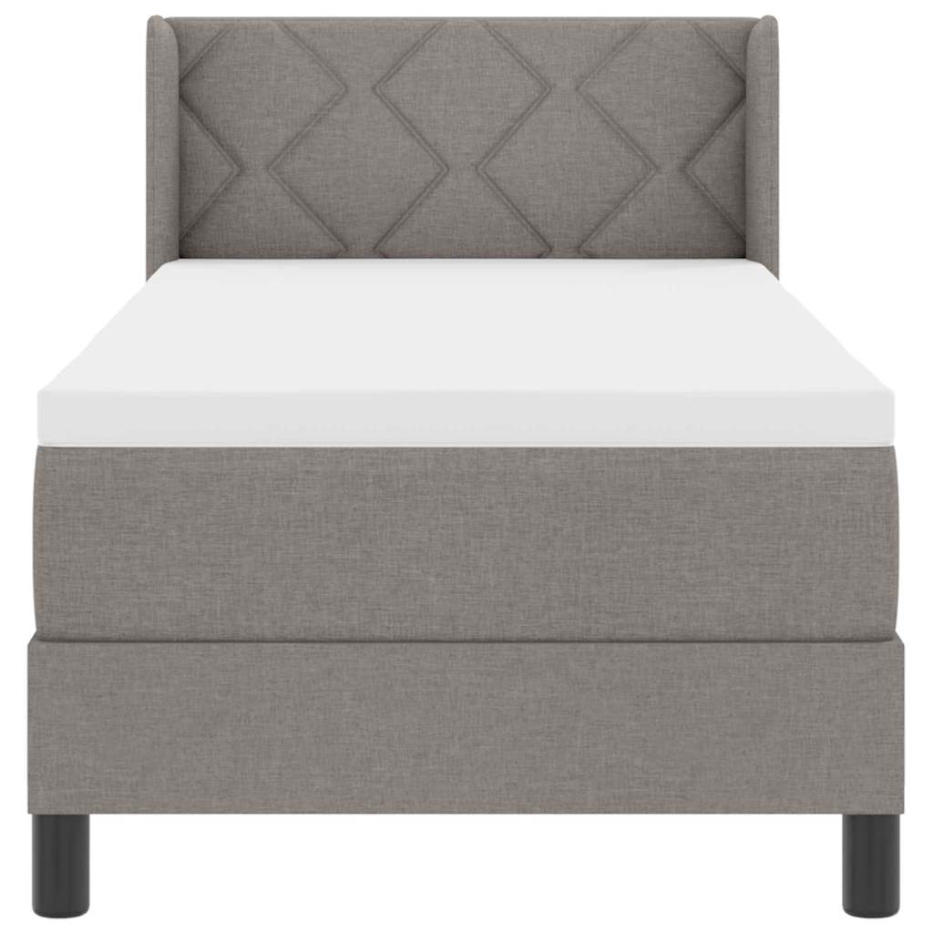 vidaXL Κρεβάτι με ελατήρια με κεφαλάρι Taupe 200 x 80 εκατοστά ύφασμα
