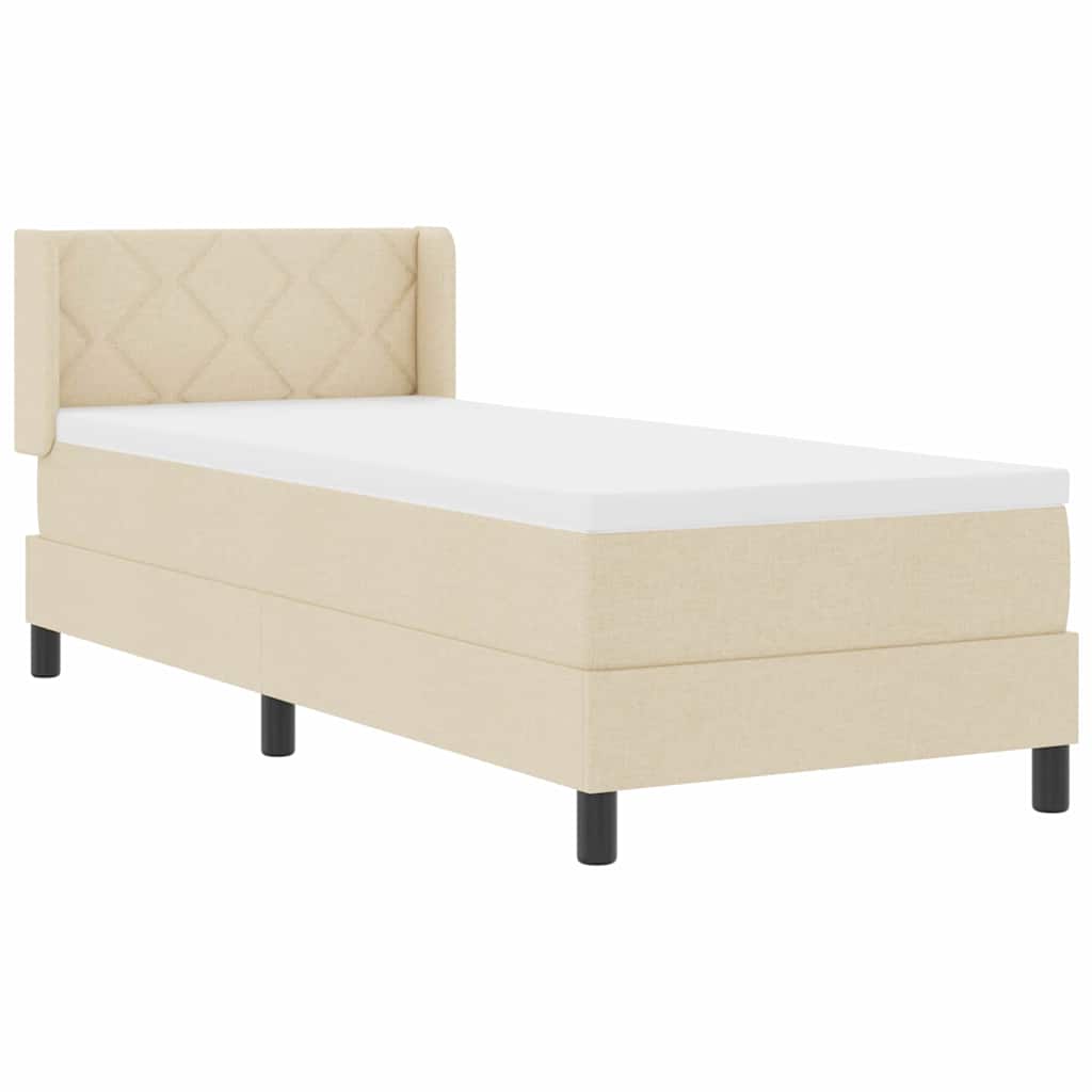 vidaXL Κρεβάτι με ελατήρια με κεφαλάρι Κρεμ 200 x 80 εκατοστά ύφασμα