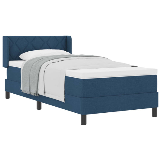 vidaXL Κρεβάτι με ελατήρια με κεφαλάρι Μπλε 190 x 90 cm ύφασμα