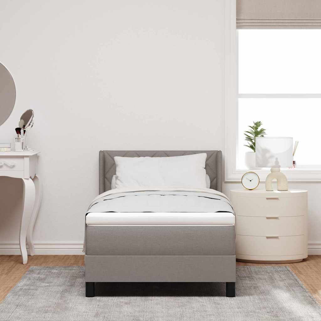 vidaXL Κρεβάτι με ελατήρια με κεφαλάρι Taupe 200 x 90 εκ. ύφασμα
