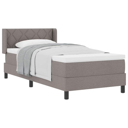 vidaXL Κρεβάτι με ελατήρια με κεφαλάρι Taupe 200 x 90 εκ. ύφασμα