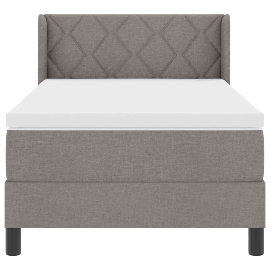 vidaXL Κρεβάτι με ελατήρια με κεφαλάρι Taupe 200 x 90 εκ. ύφασμα