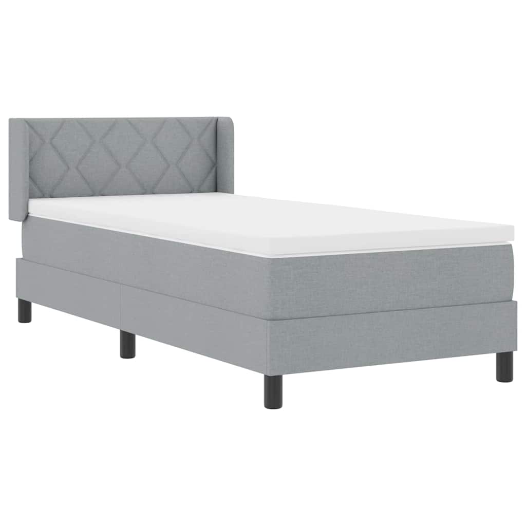 vidaXL Κρεβάτι με ελατήρια Ανοιχτό γκρι 200 x 100 cm ύφασμα