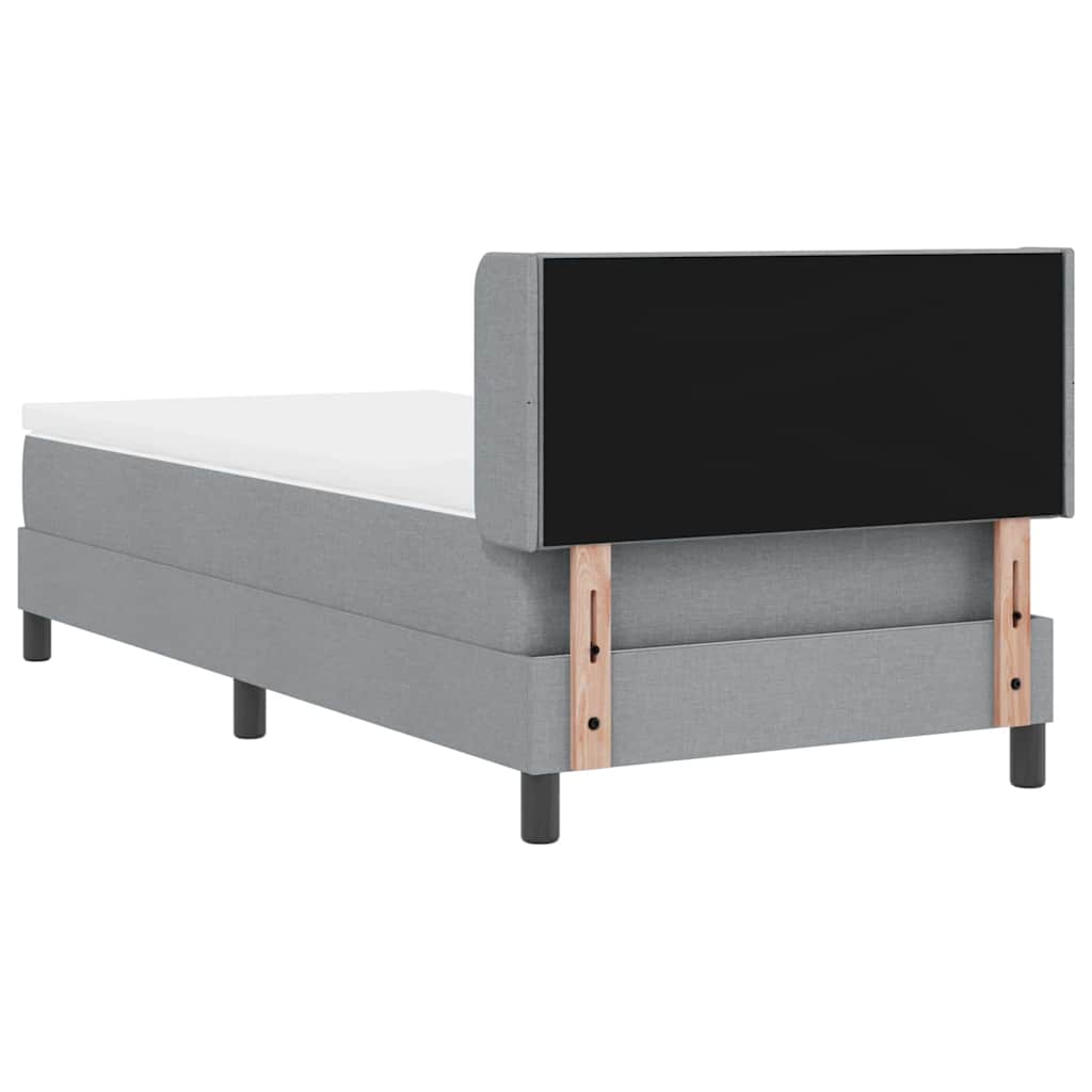 vidaXL Κρεβάτι με ελατήρια Ανοιχτό γκρι 200 x 100 cm ύφασμα