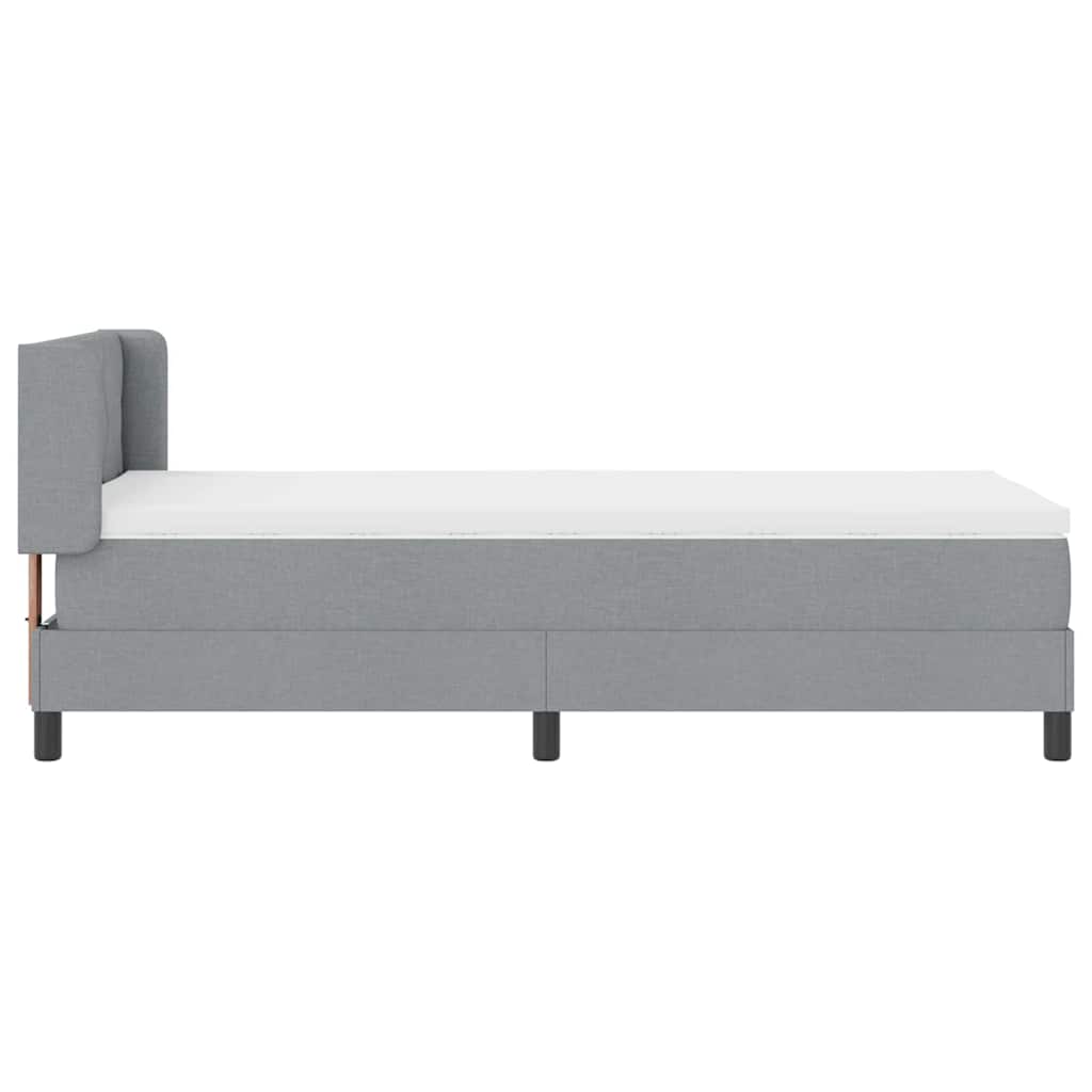 vidaXL Κρεβάτι με ελατήρια Ανοιχτό γκρι 200 x 100 cm ύφασμα