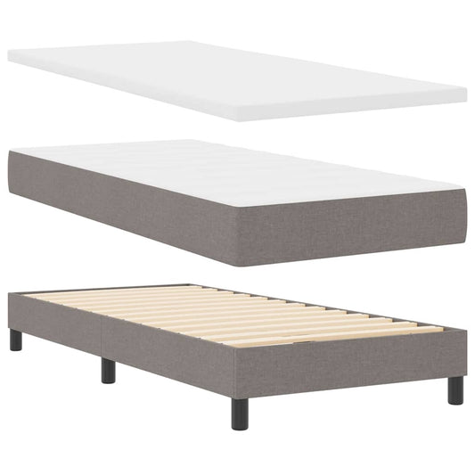vidaXL Κρεβάτι box spring με στρώμα με στρώμα Taupe 100 x 200 cm