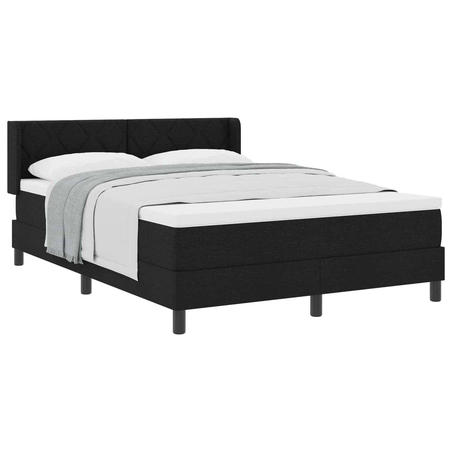 vidaXL Κρεβάτι με ελατήρια με κεφαλάρι Μαύρο 200 x 140 cm ύφασμα