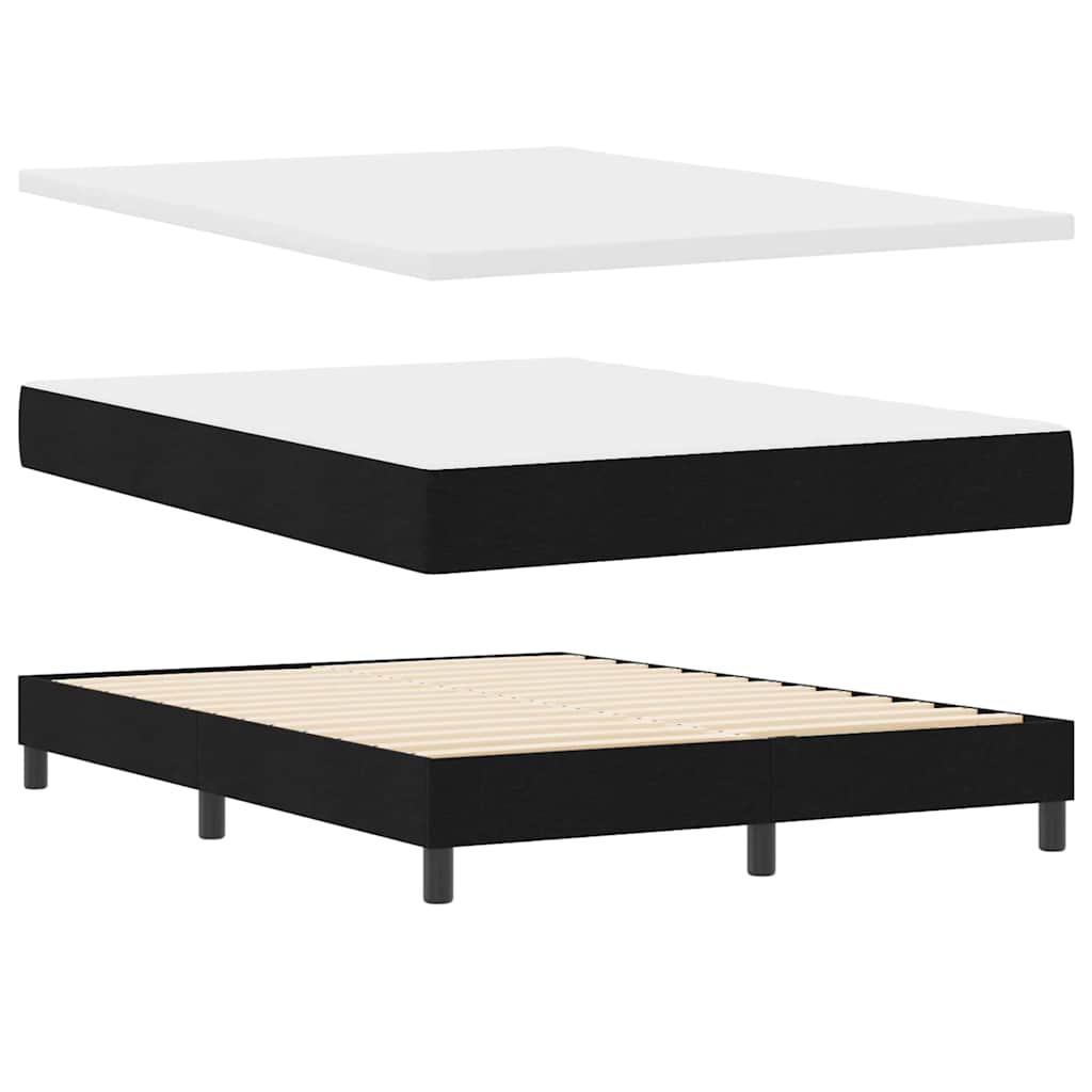 vidaXL Κρεβάτι με ελατήρια με κεφαλάρι Μαύρο 200 x 140 cm ύφασμα