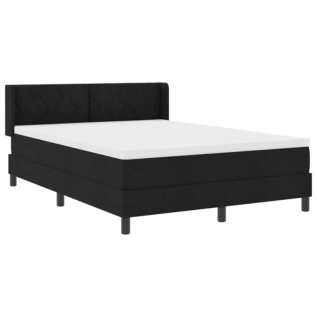 vidaXL Κρεβάτι με ελατήρια με κεφαλάρι Μαύρο 200 x 140 cm ύφασμα