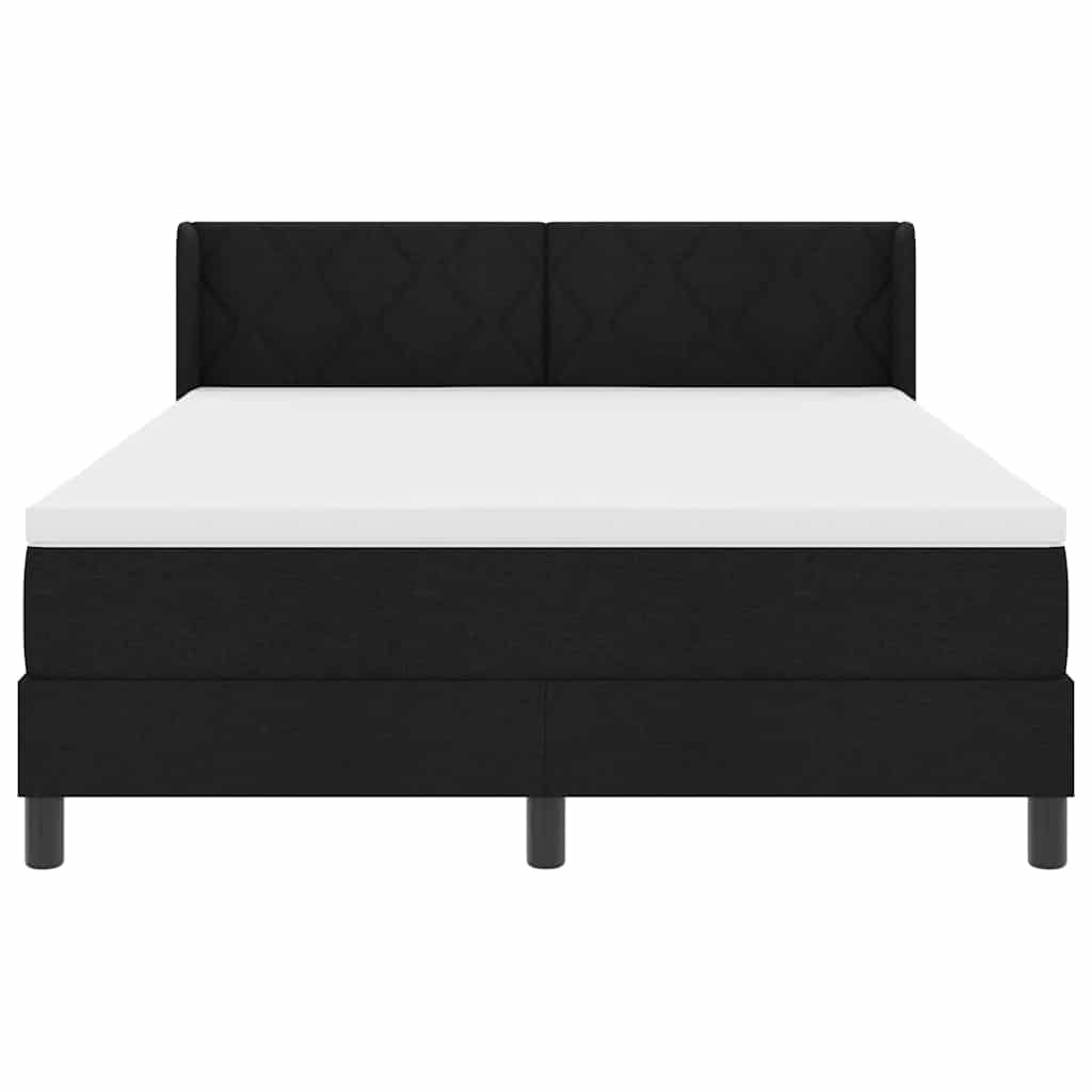 vidaXL Κρεβάτι με ελατήρια με κεφαλάρι Μαύρο 200 x 140 cm ύφασμα
