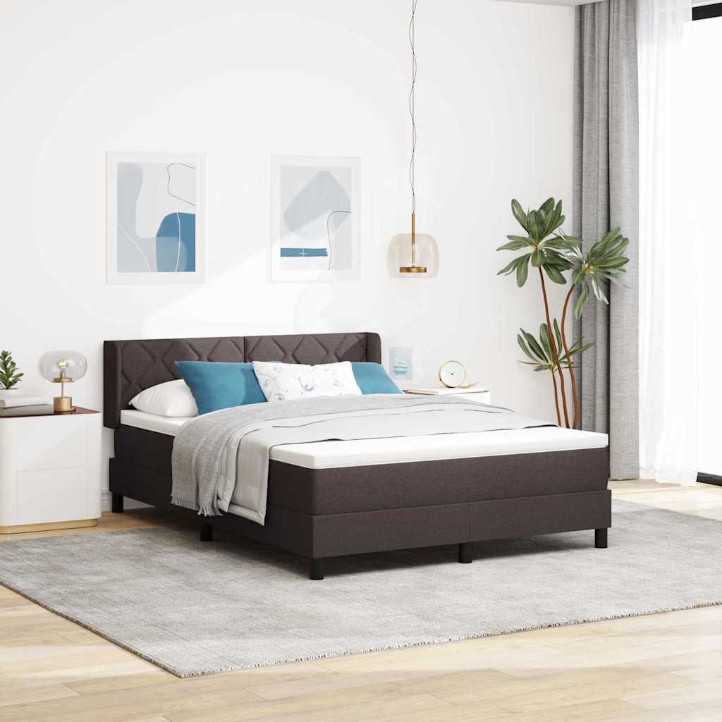 vidaXL Κρεβάτι με ελατήρια Σκούρο Καφέ 200 x 160 εκατοστά ύφασμα