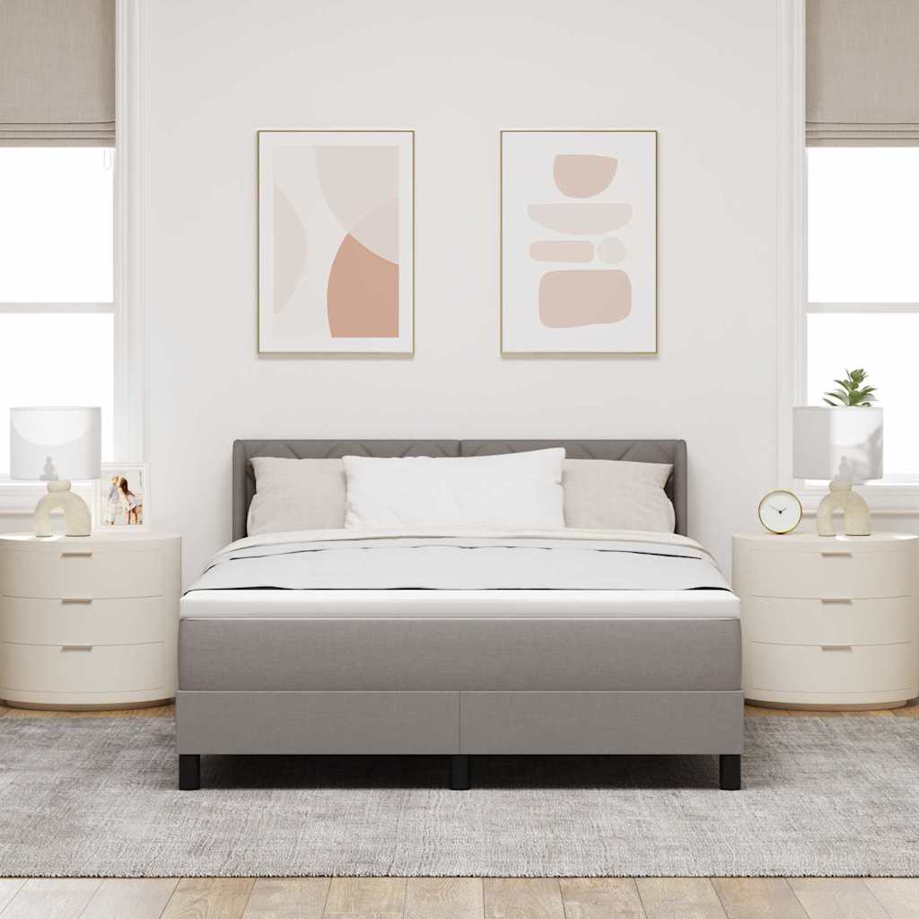 vidaXL Κρεβάτι με ελατήρια με κεφαλάρι Taupe 200 x 160 εκατοστά ύφασμα