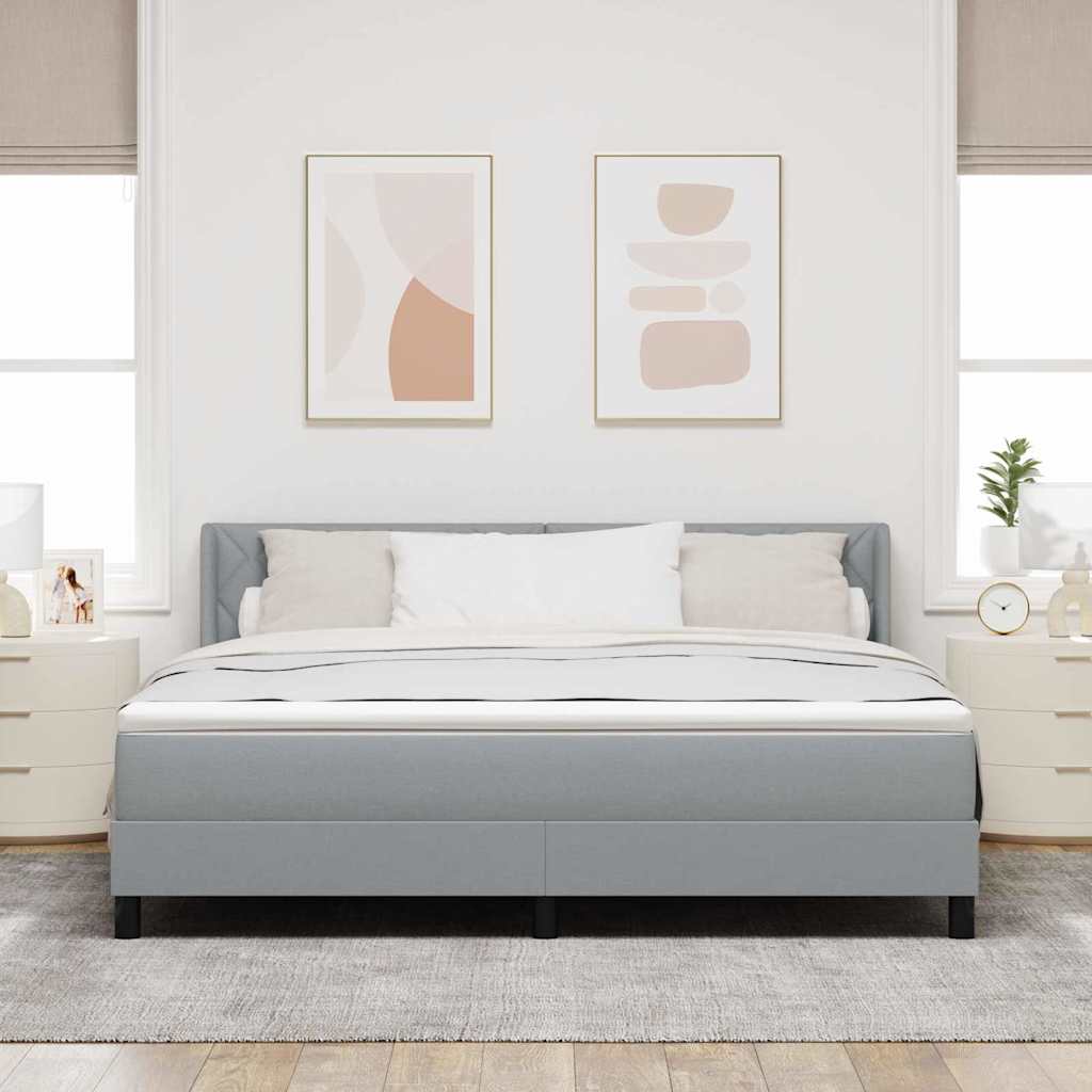 vidaXL Κρεβάτι με ελατήρια Ανοιχτό γκρι 200 x 180 cm ύφασμα