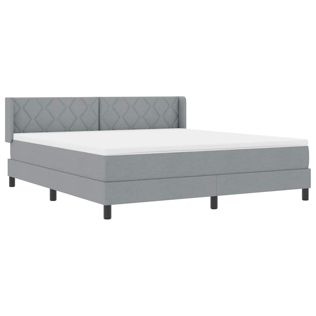 vidaXL Κρεβάτι με ελατήρια Ανοιχτό γκρι 200 x 180 cm ύφασμα
