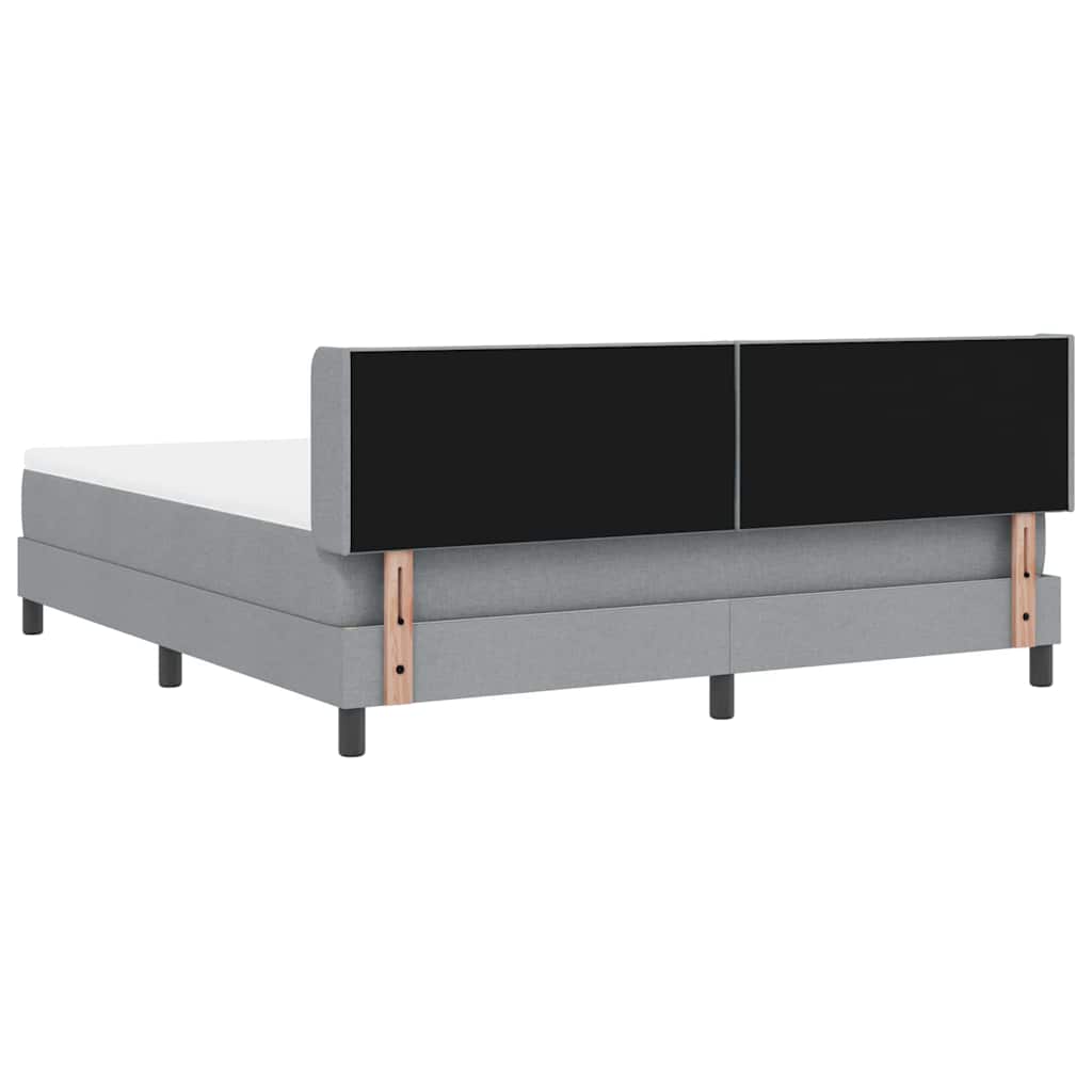 vidaXL Κρεβάτι με ελατήρια Ανοιχτό γκρι 200 x 180 cm ύφασμα
