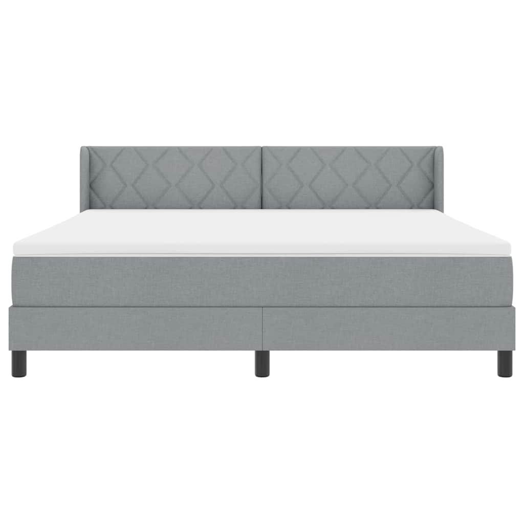 vidaXL Κρεβάτι με ελατήρια Ανοιχτό γκρι 200 x 180 cm ύφασμα