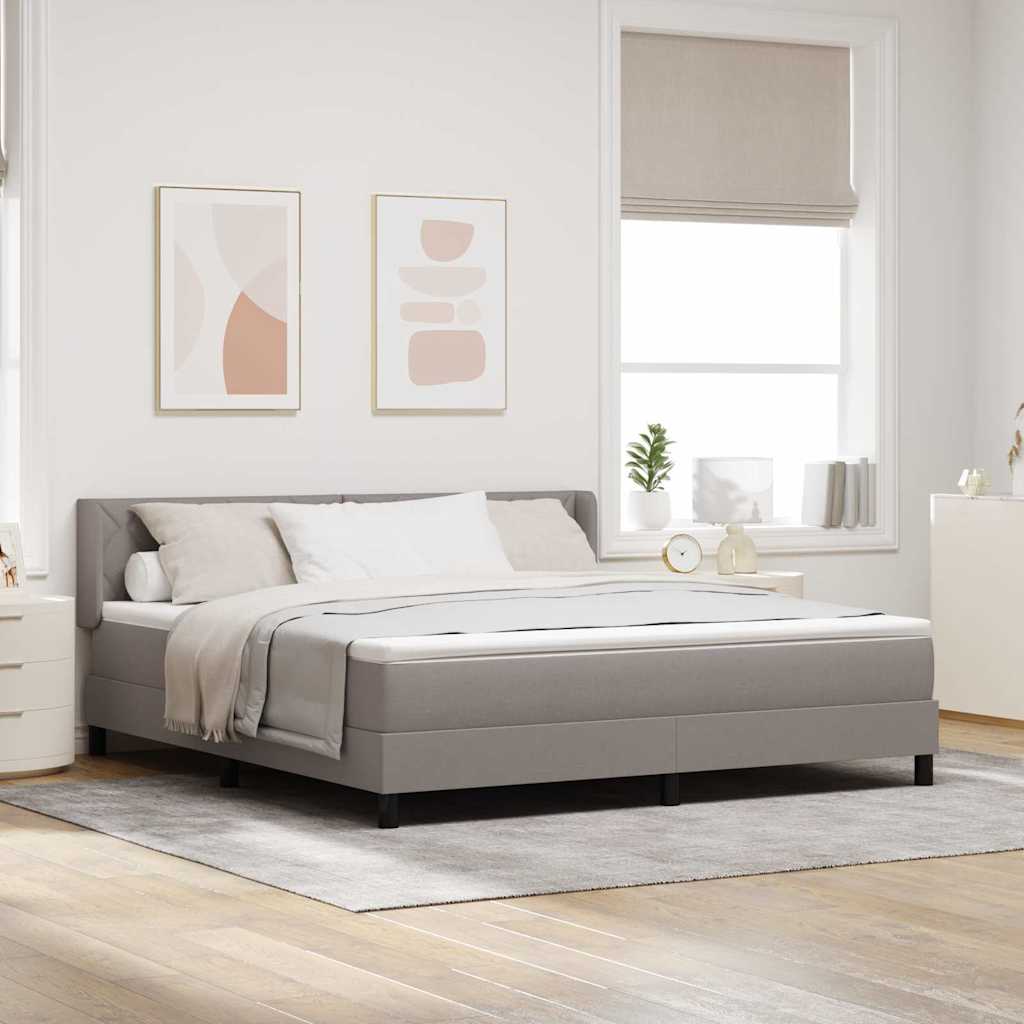 vidaXL Κρεβάτι με ελατήρια με κεφαλάρι Taupe 200 x 180 cm ύφασμα