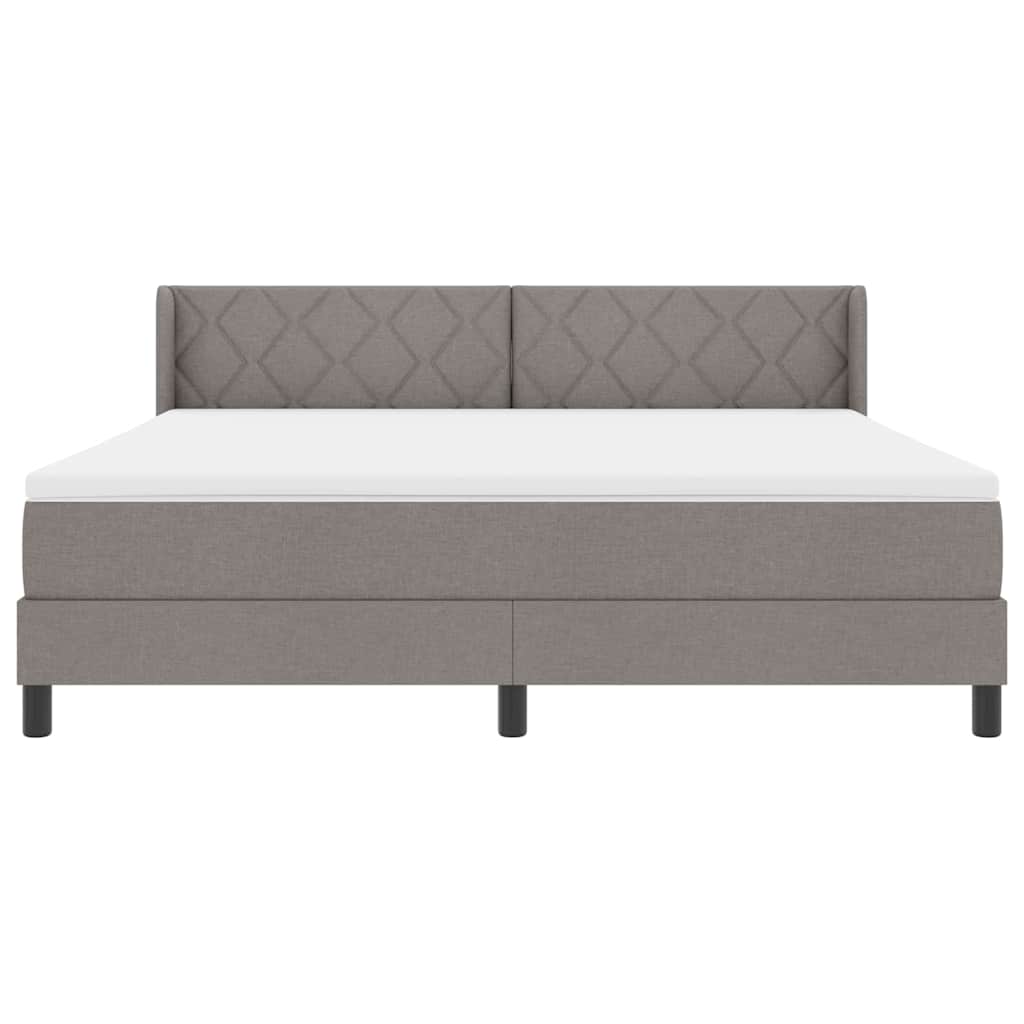 vidaXL Κρεβάτι με ελατήρια με κεφαλάρι Taupe 200 x 180 cm ύφασμα