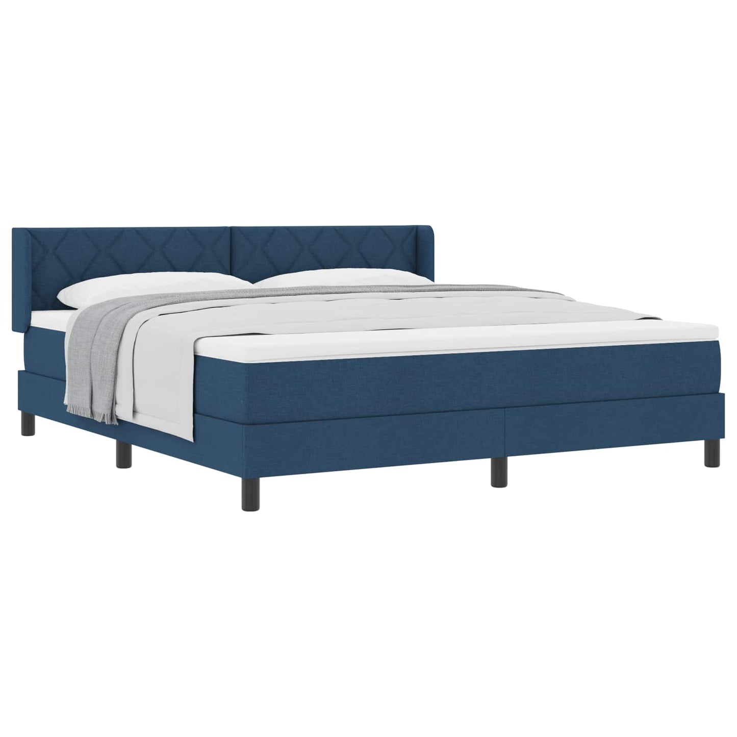 vidaXL Κρεβάτι με ελατήρια με κεφαλάρι Μπλε 200 x 180 cm ύφασμα