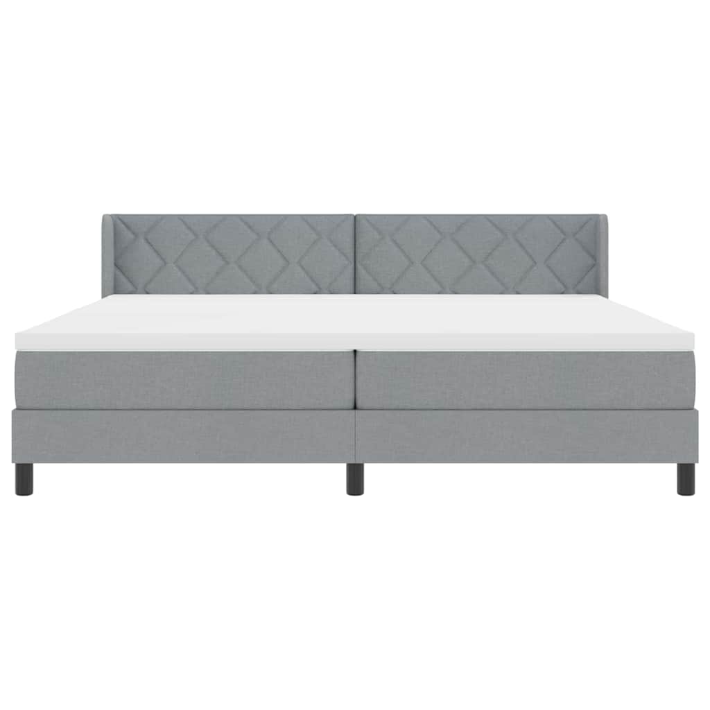 vidaXL Κρεβάτι με ελατήρια Ανοιχτό γκρι 200 x 200 cm ύφασμα