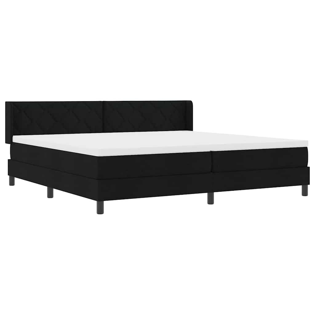 vidaXL Κρεβάτι με ελατήρια με κεφαλάρι Μαύρο 200 x 200 cm ύφασμα