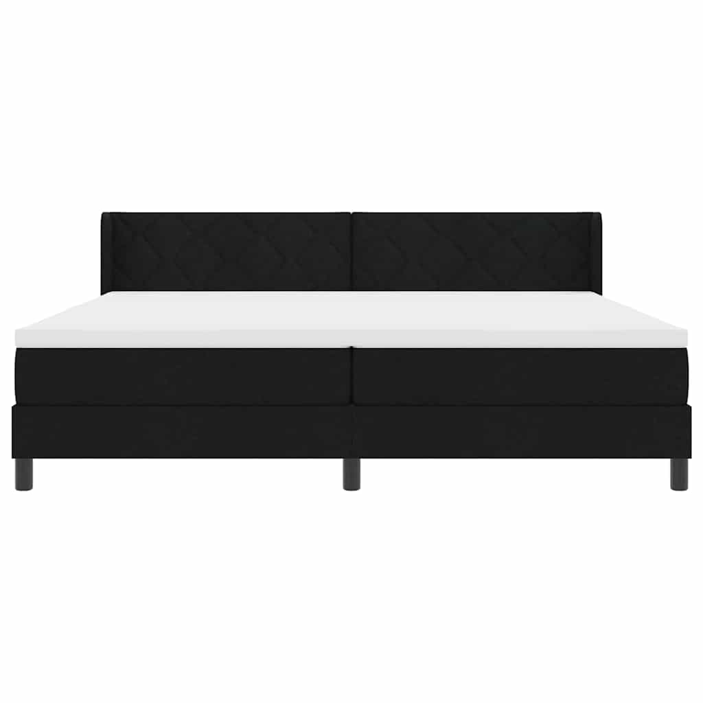 vidaXL Κρεβάτι με ελατήρια με κεφαλάρι Μαύρο 200 x 200 cm ύφασμα