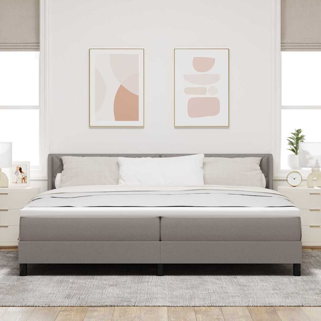 vidaXL Κρεβάτι με ελατήρια με κεφαλάρι Taupe 200 x 200 cm ύφασμα